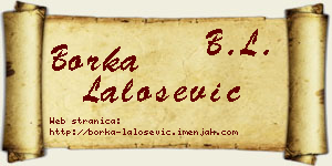 Borka Lalošević vizit kartica